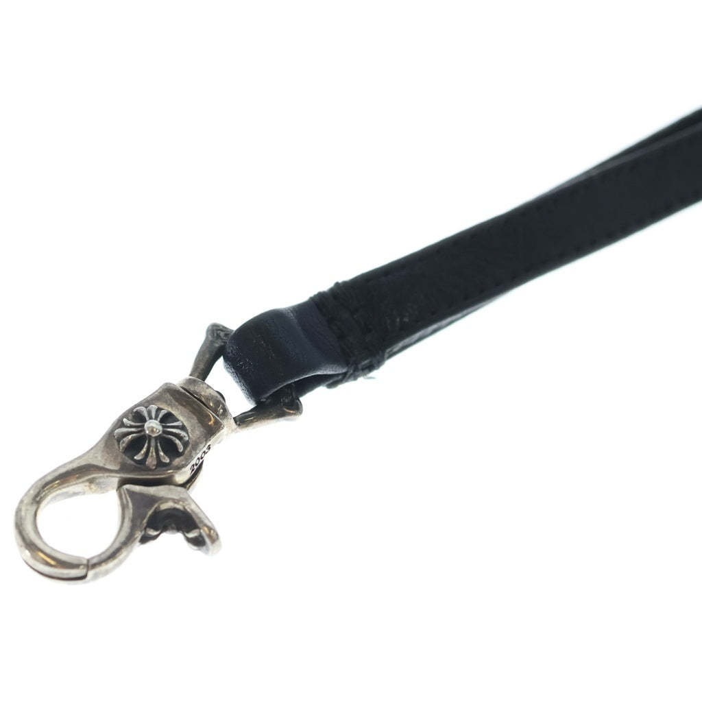 CHROME HEARTS(クロムハーツ) レザーストラップ リストレット クリップホルダー シルバー/ブラック