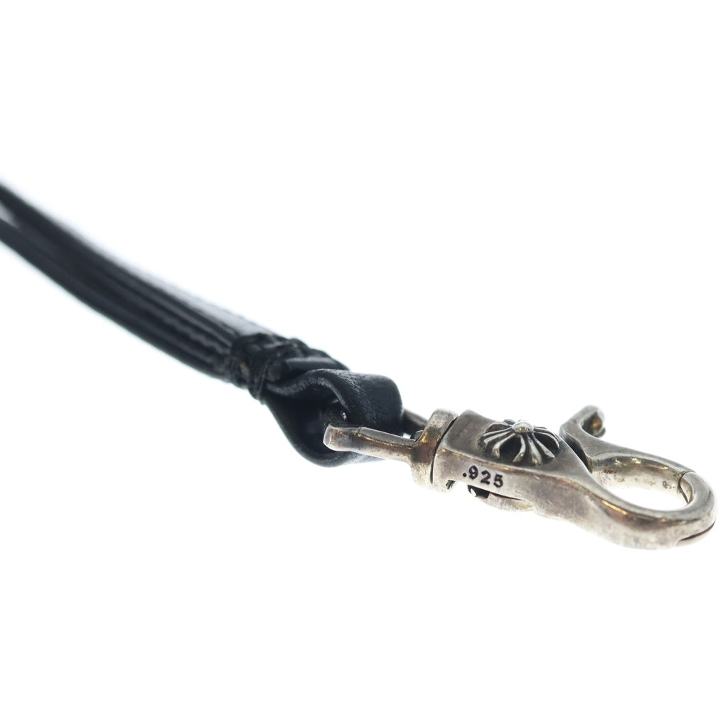 CHROME HEARTS(クロムハーツ) レザーストラップ リストレット クリップホルダー シルバー/ブラック