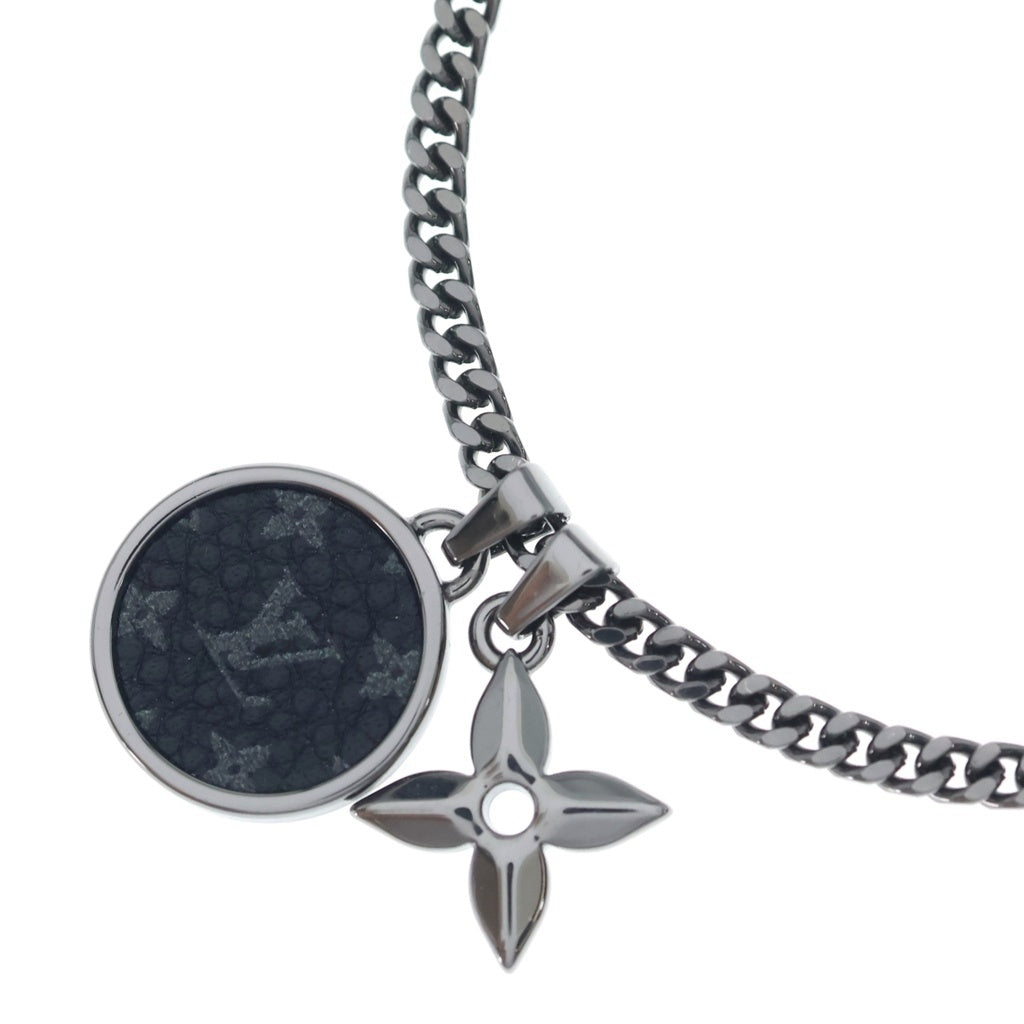 LOUIS VUITTON(ルイヴィトン) モノグラム メダル ネックレス エクリプス ペンダント ブラック/シルバー M00679/D11292