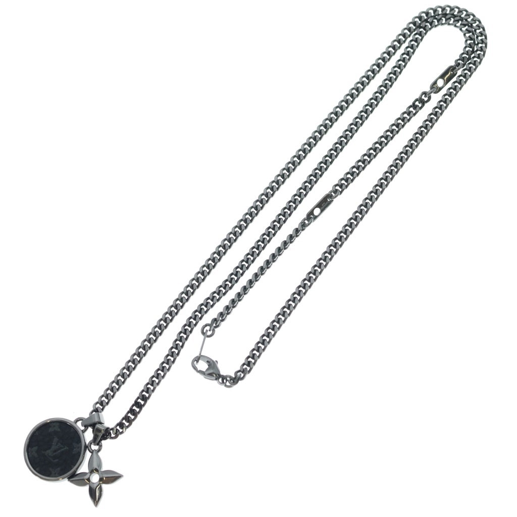 LOUIS VUITTON(ルイヴィトン) モノグラム メダル ネックレス エクリプス ペンダント ブラック/シルバー M00679/D11292