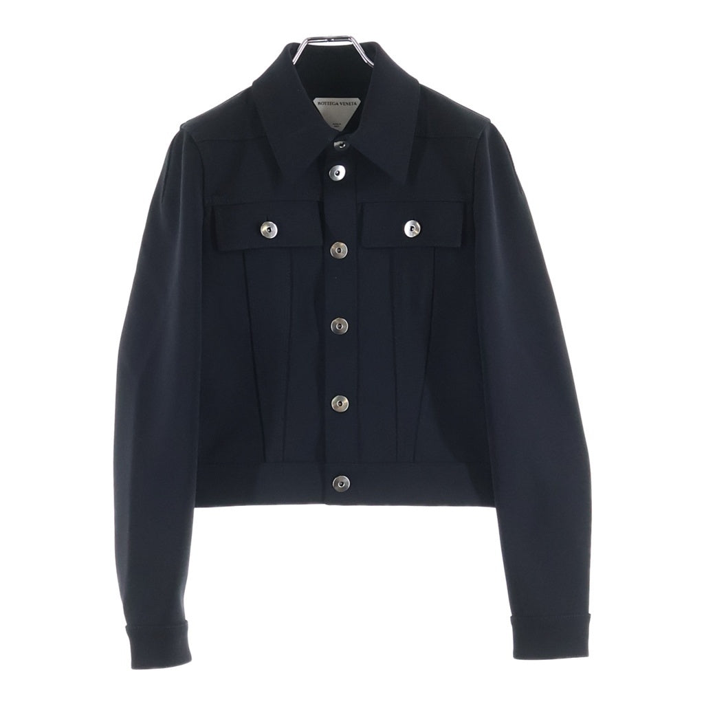 BOTTEGA VENETA(ボッテガヴェネタ) DOUBLE CAVALRY JACKET ショート丈トラッカージャケット ブラック レディース 660588 V0IV0
