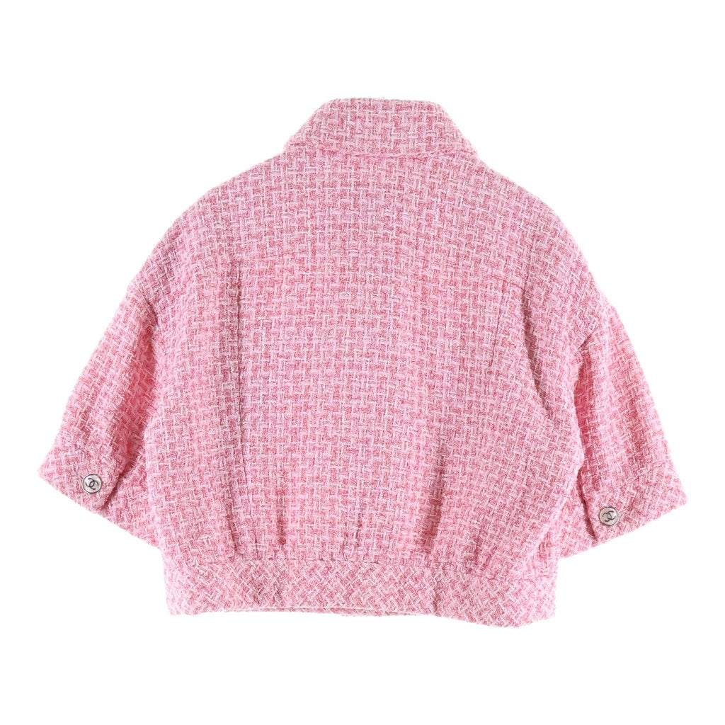 CHANEL(シャネル) ココマークボタン ショートスリーブツイードジャケット ピンク レディース P74451V65954
