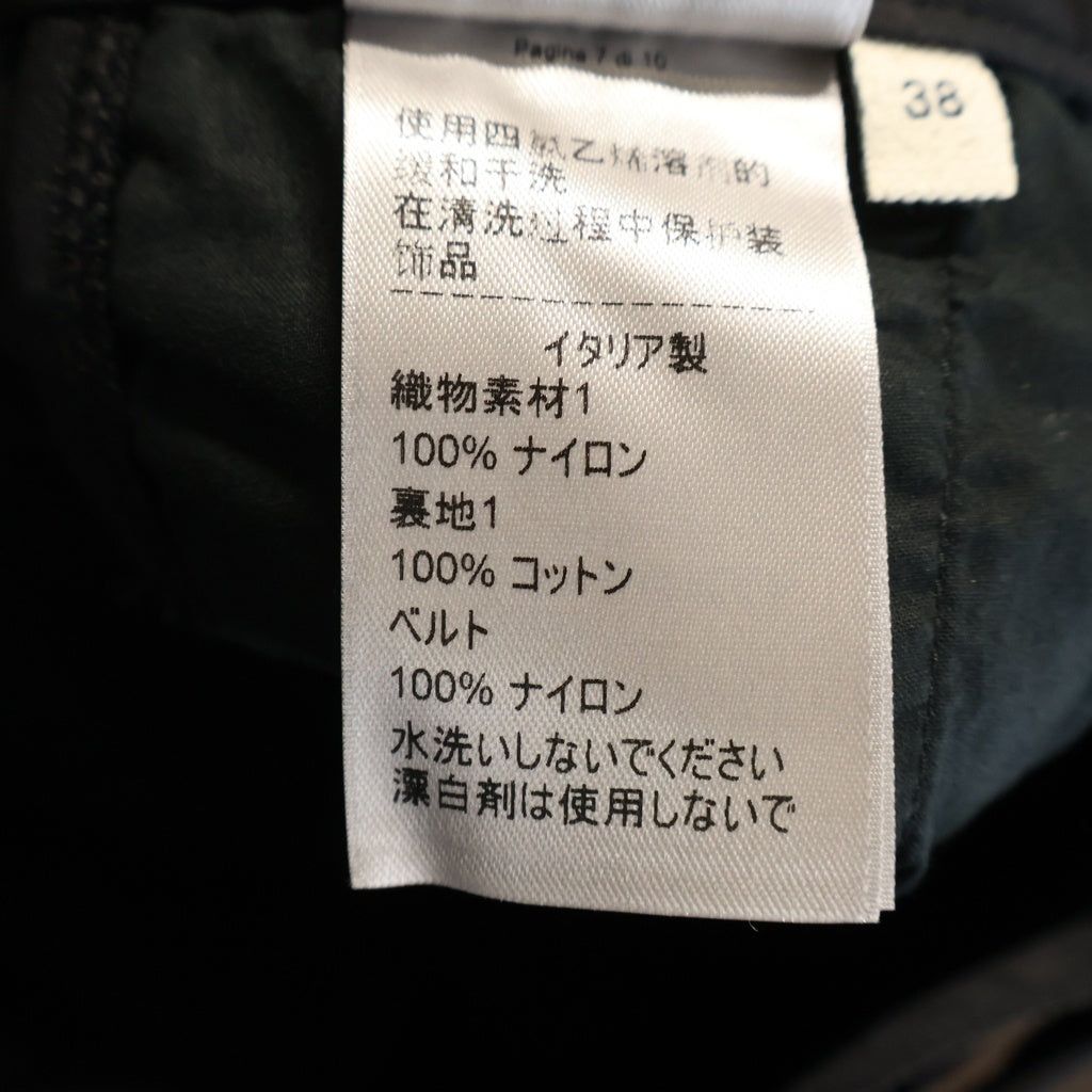 BOTTEGA VENETA(ボッテガヴェネタ) 20SS 裾ポケット付き ナイロンベルテッドパンツ ブラック レディース 612017 VKIL0