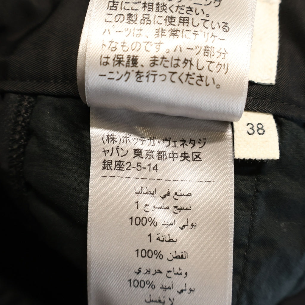 BOTTEGA VENETA(ボッテガヴェネタ) 20SS 裾ポケット付き ナイロンベルテッドパンツ ブラック レディース 612017 VKIL0