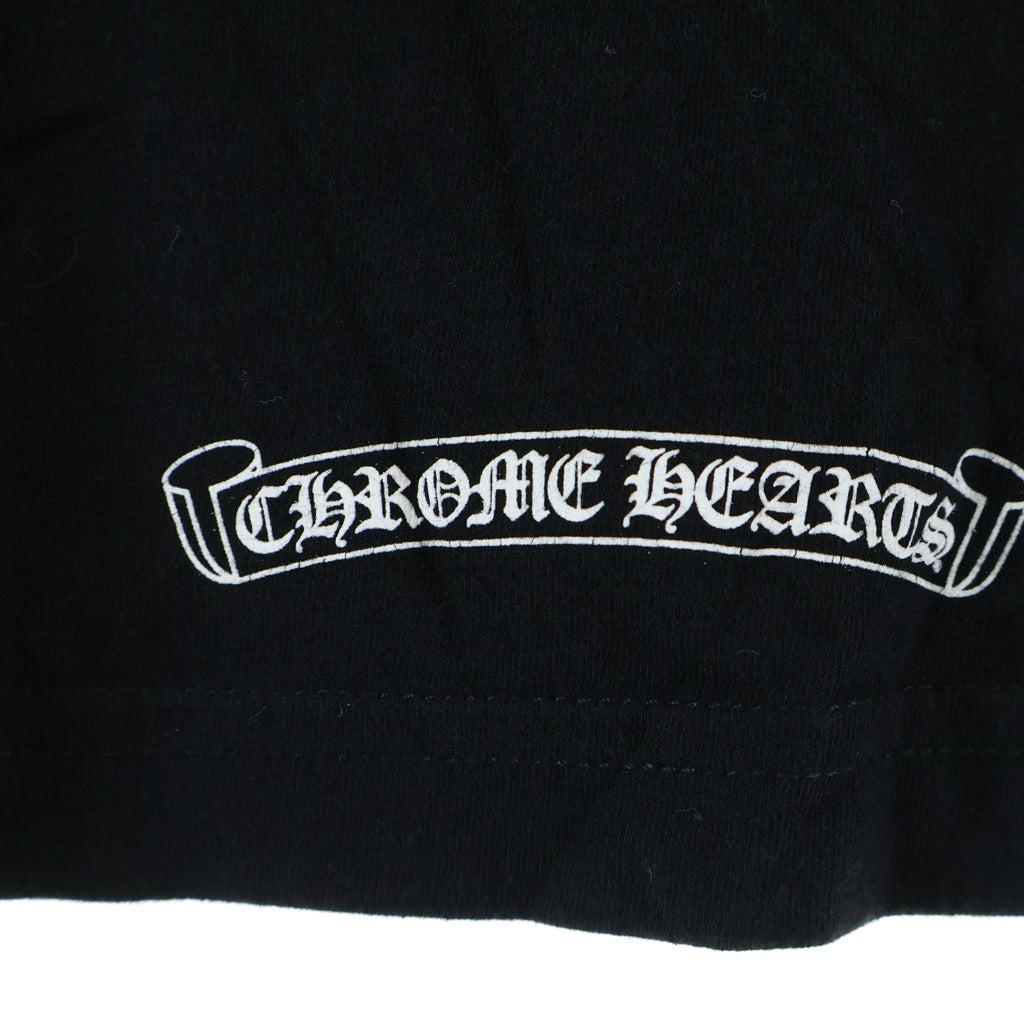 CHROME HEARTS(クロムハーツ) グラデーションロゴプリント ハリウッド限定 袖フローラル ホースシュー 長袖Tシャツ カットソー ブラック
