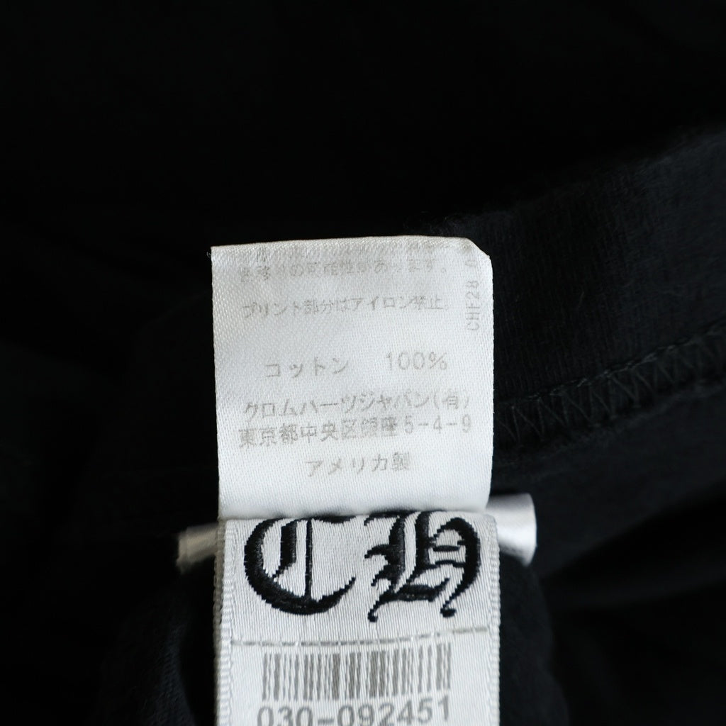 CHROME HEARTS(クロムハーツ) グラデーションロゴプリント ハリウッド限定 袖フローラル ホースシュー 長袖Tシャツ カットソー ブラック
