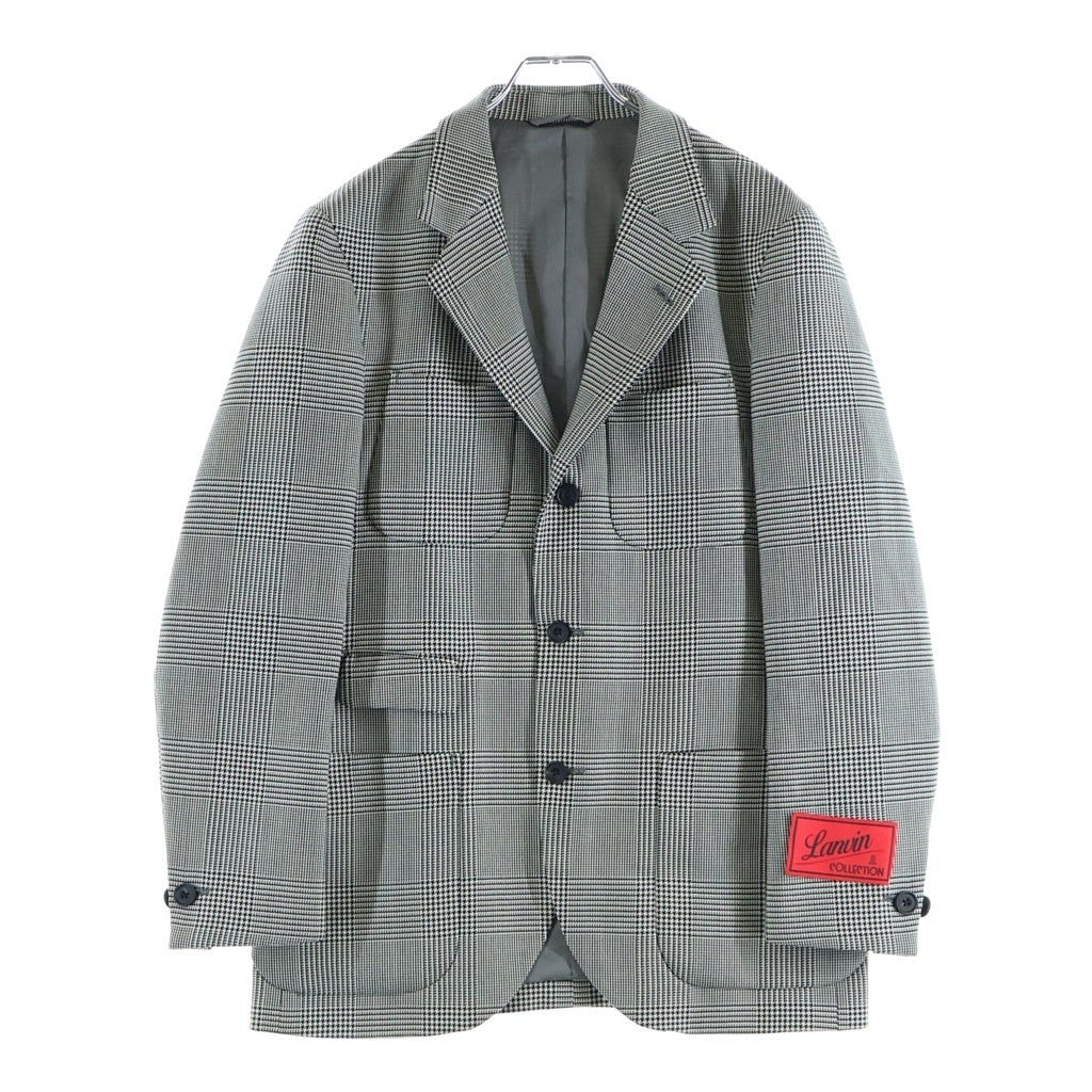 LANVIN(ランバン) GLEN PLAID ERNEST JACKET グレンチェック アーネストジャケット 千鳥格子 マルチポケット テーラードジャケット ブラック/ホワイト LA-IS-72952