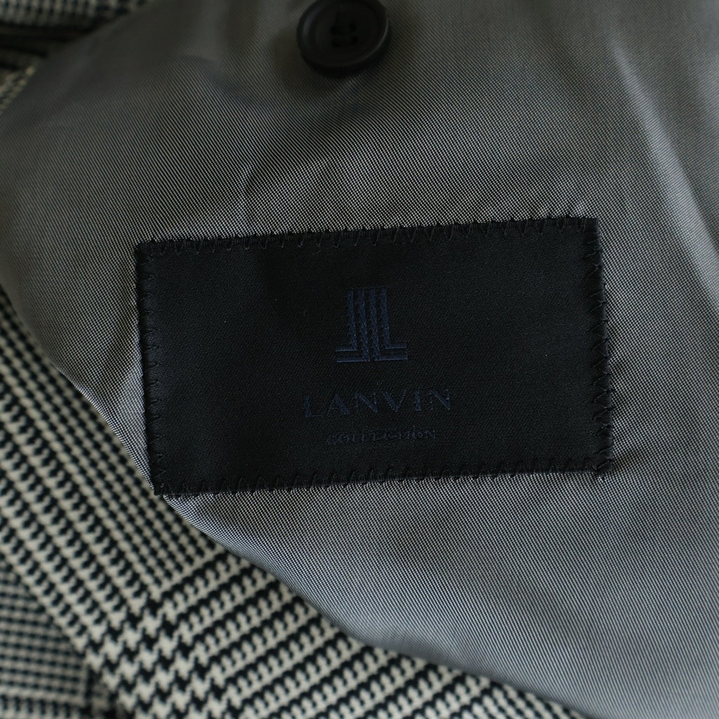 LANVIN(ランバン) GLEN PLAID ERNEST JACKET グレンチェック アーネストジャケット 千鳥格子 マルチポケット テーラードジャケット ブラック/ホワイト LA-IS-72952