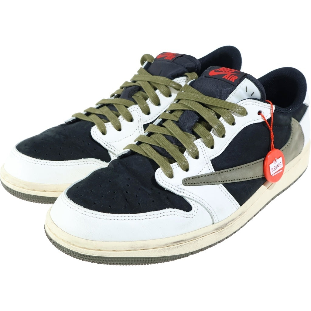 NIKE(ナイキ) ×TRAVIS SCOTT WMNS AIR JORDAN 1 LOW OG Medium Olive トラヴィススコット エアジョーダン1 ローカットスニーカー オリーブ US10.5/28.5cm DZ4137-106