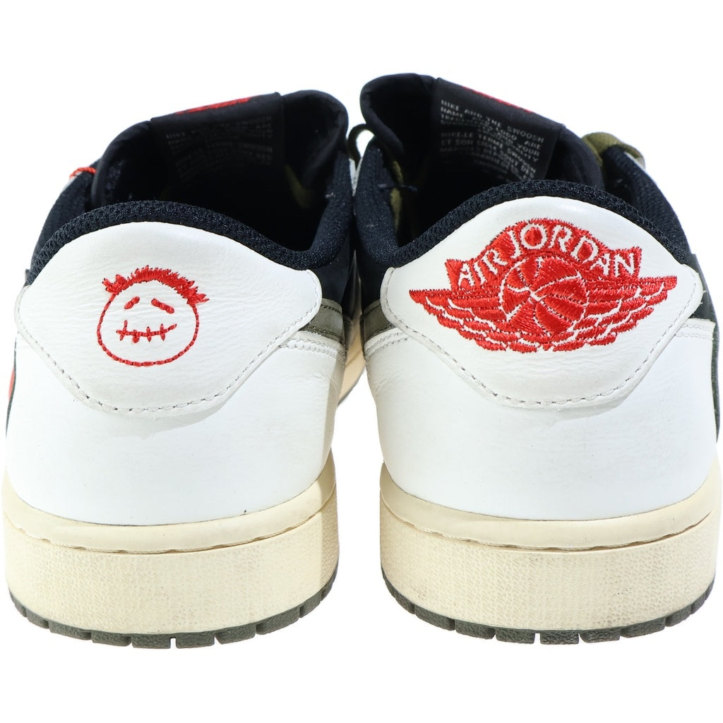 NIKE(ナイキ) ×TRAVIS SCOTT WMNS AIR JORDAN 1 LOW OG Medium Olive トラヴィススコット エアジョーダン1 ローカットスニーカー オリーブ US10.5/28.5cm DZ4137-106