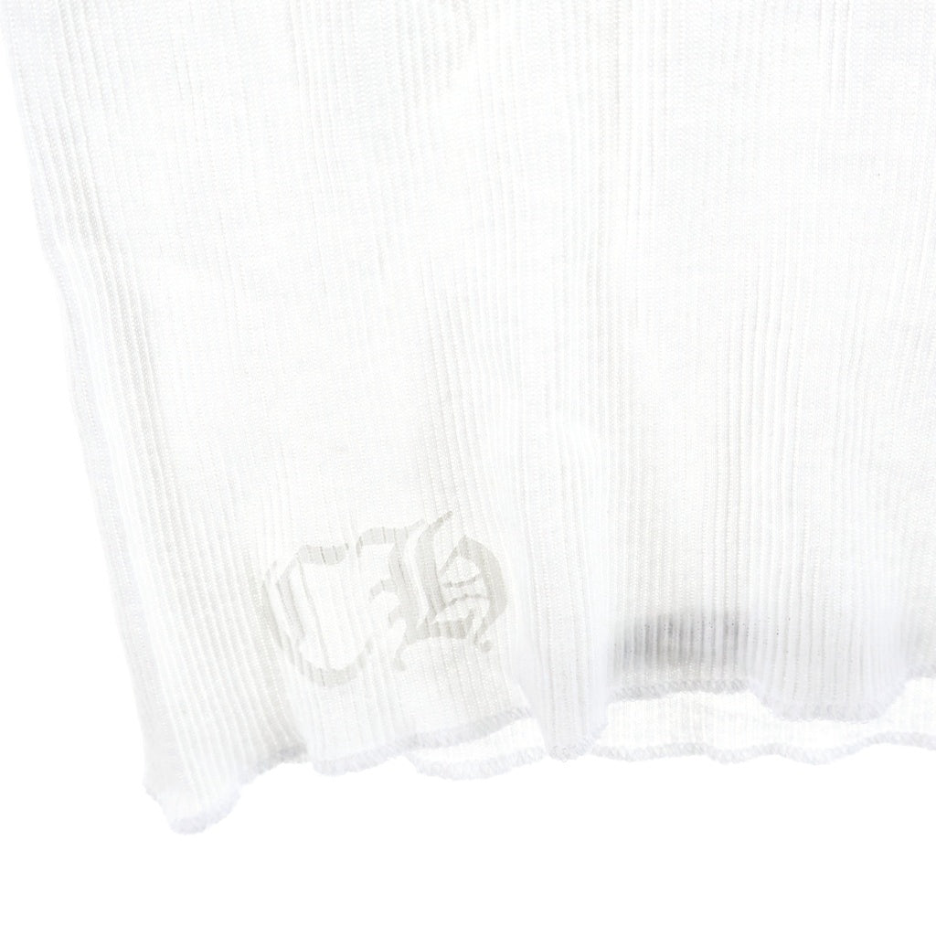 CHROME HEARTS(クロムハーツ) CH T‐BAR RIB TANK バックCHクロス Tバー ロゴプリント リブタンクトップ ホワイト