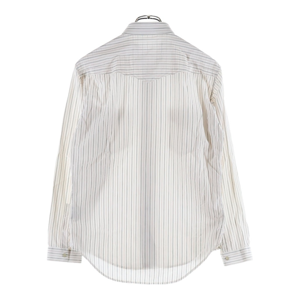 Dior HOMME(ディオールオム) HEDI SLIMANE Glitter Stripe Dress Shirt ストライプ コットン 長袖シャツ ホワイト