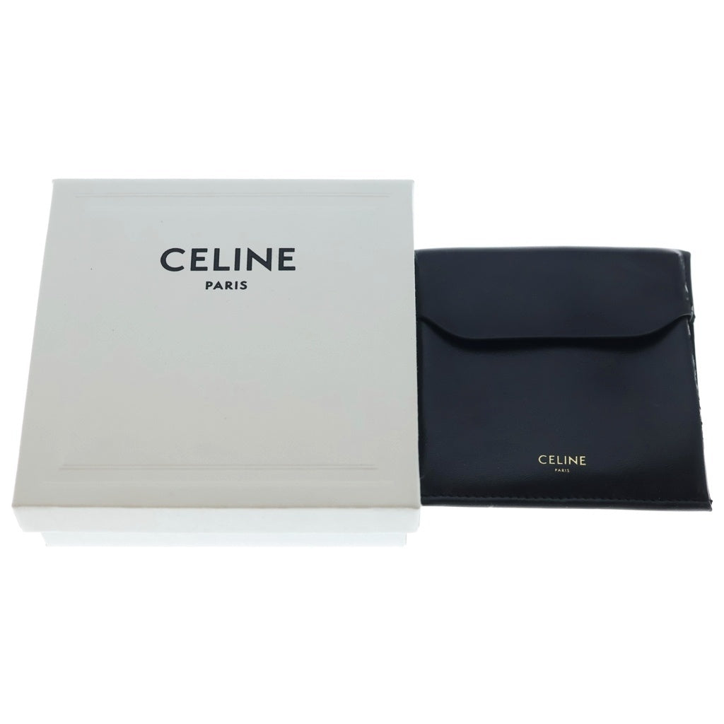 CELINE(セリーヌ) ロゴ刻印 フープ ピアス ゴールド レディース