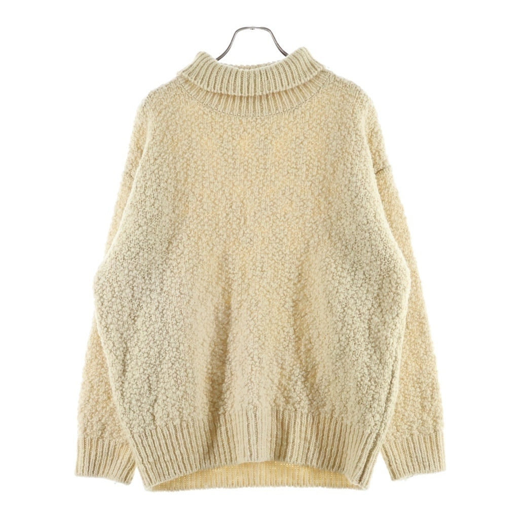 08sircus(ゼロエイトサーカス) Wool Slub High Neck Sweater ウール スラブ ハイネック 長袖ニット セーター アイボリー S23AW-KN04