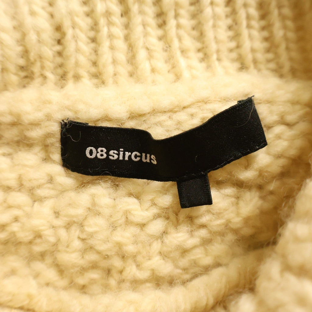 08sircus(ゼロエイトサーカス) Wool Slub High Neck Sweater ウール スラブ ハイネック 長袖ニット セーター アイボリー S23AW-KN04