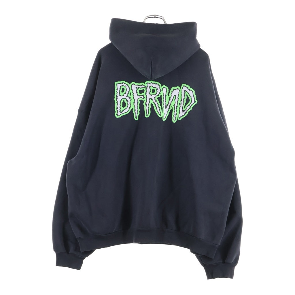 BALENCIAGA(バレンシアガ) 24AW BFRND SERIES 両面プリント スウェットフーディー プルオーバーパーカー ブラック 739024 TQVG7