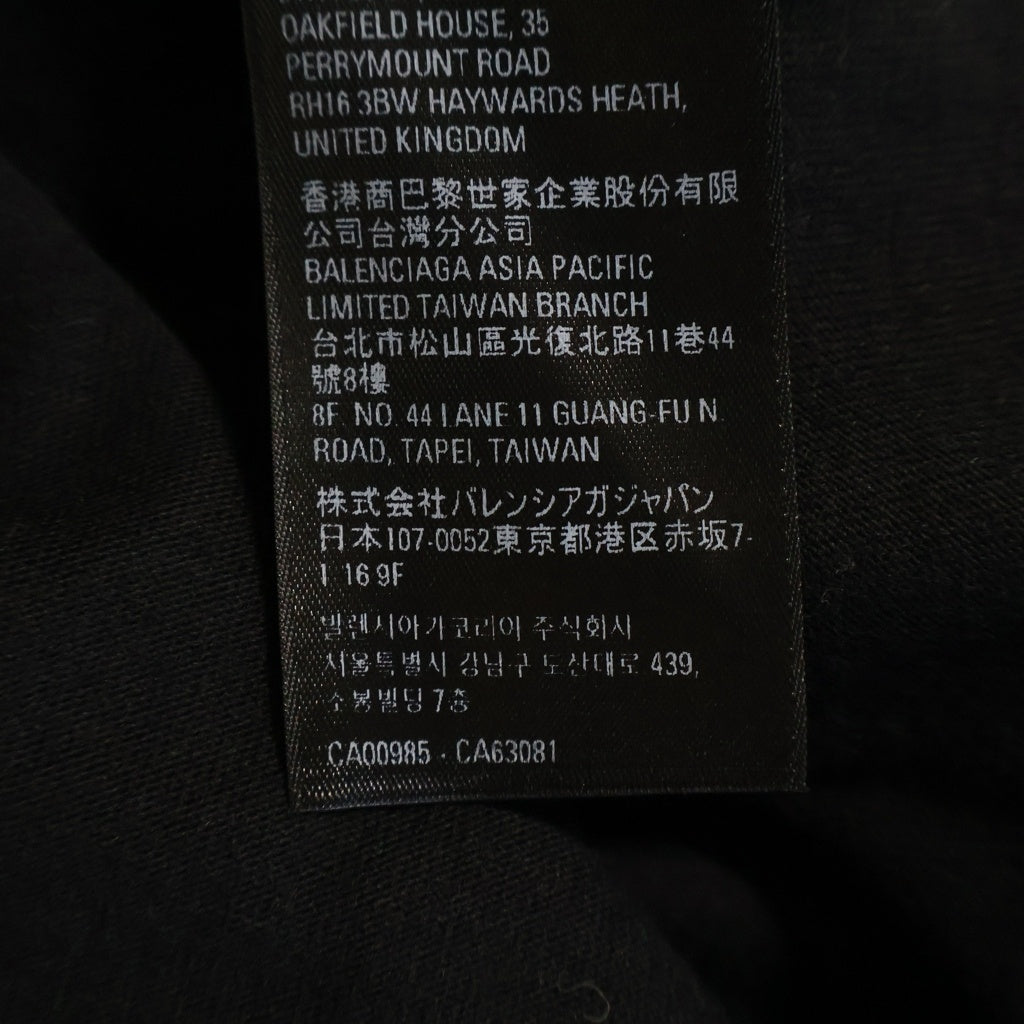BALENCIAGA(バレンシアガ) 21SS POLITICAL CAMPAIGN OVERSIZED T-SHIRT キャンペーンロゴ 刺繍 クルーネック半袖Tシャツ ショートスリーブカットソー ブラック 641675 TKVJ1
