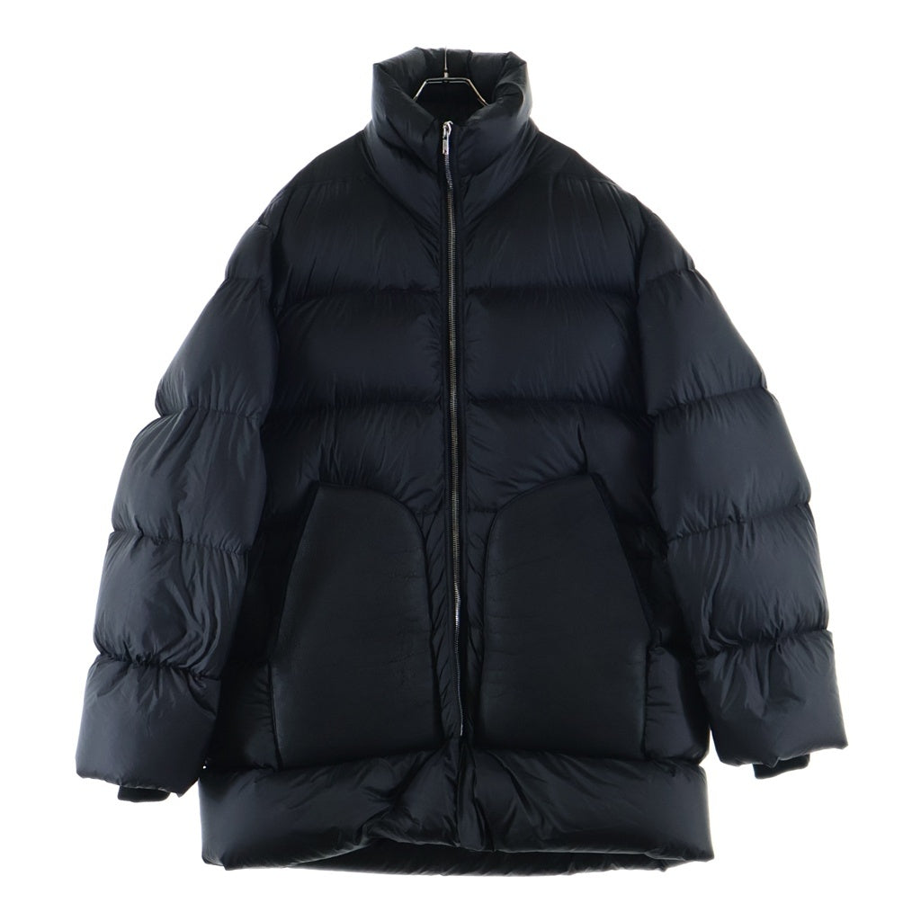 Rick Owens(リックオウエンス) 24AW TURTLE COAT タートルコート ムートンパッチポケット オーバーサイズ ダウンジャケット ブラック RU02D6790-NPLSH3
