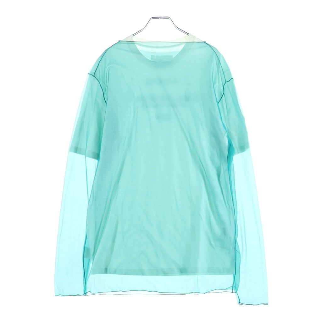 JIL SANDER(ジルサンダー) 24SS Magic Orchestra Sheer T-Shirt マジック オーケストラ シアー Tシャツ ホワイト/ターコイズブルー J22FV0111
