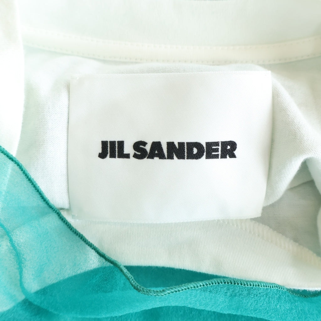 JIL SANDER(ジルサンダー) 24SS Magic Orchestra Sheer T-Shirt マジック オーケストラ シアー Tシャツ ホワイト/ターコイズブルー J22FV0111