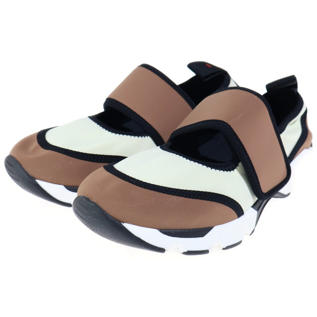 MARNI(マルニ) メリージェーン ストレッチライクラ ツートーン ロゴ ランニングシューズ ブラウン/アイボリー SNZW020602 レディース