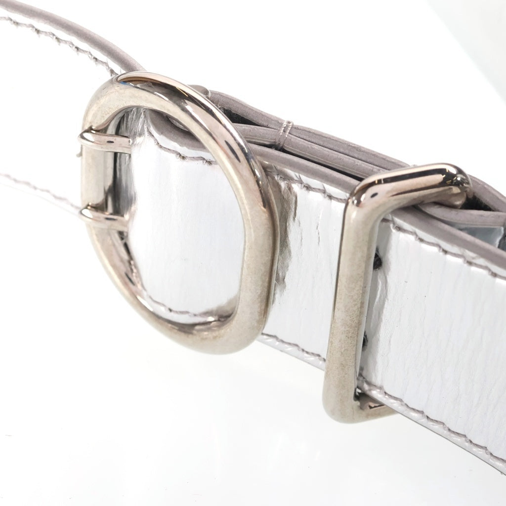 JIL SANDER(ジルサンダー) Cannolo カンノーロ スモール ロゴ刻印 レザー ショルダーバッグ シルバー レディース