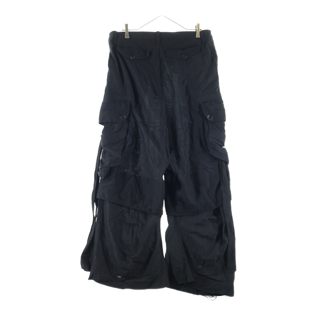 JULIUS(ユリウス) 25SS Rayon Ramie Cloth Wide Gasmask Cargo Pants ワイドガスマスクカーゴパンツ ブラック 897PAM13
