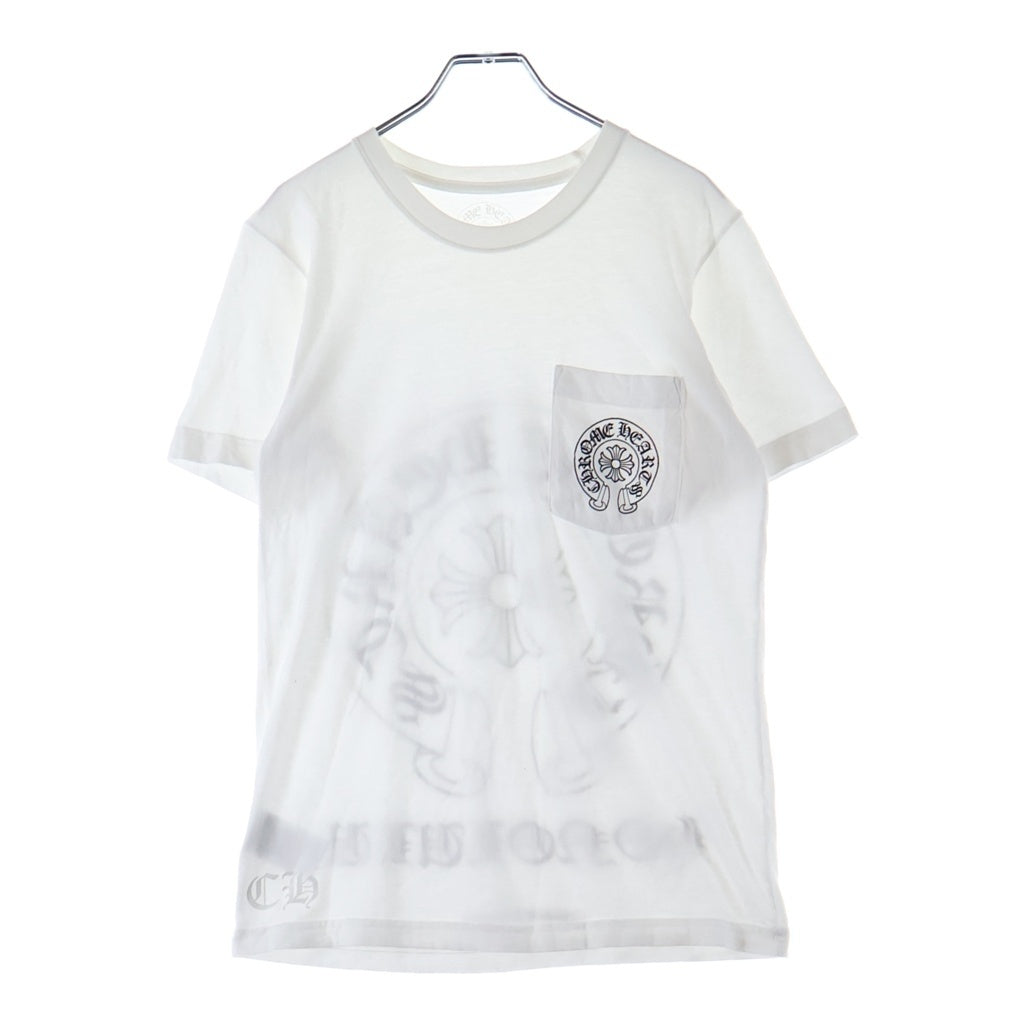 CHROME HEARTS(クロムハーツ) Honolulu Horseshoe S/S Tee ホノルル限定 バック ホースシュー クルーネック半袖Tシャツカットソー ホワイト