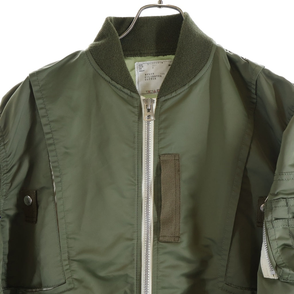 Sacai(サカイ) 21AW Nylon Twill Blouson ナイロンツイルボンバージャケット MA-1 ブルゾン カーキ 21-02581M