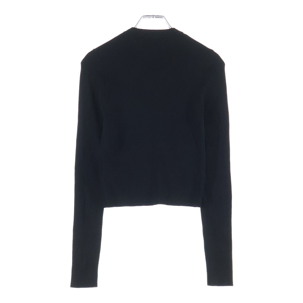 DIESEL(ディーゼル) 24SS M-VALARY フロント メタルオーバルDロゴプレート クルーネック 長袖ニット ブラック レディース 0DLAX