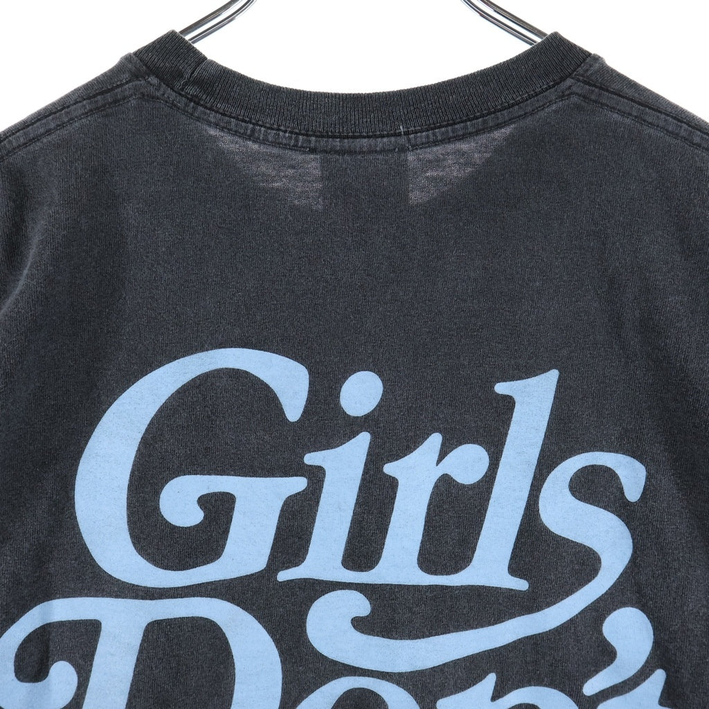 Girls Don't Cry(ガールズドントクライ) ロゴプリント クルーネック半袖Tシャツ ショートスリーブカットソー ブラック