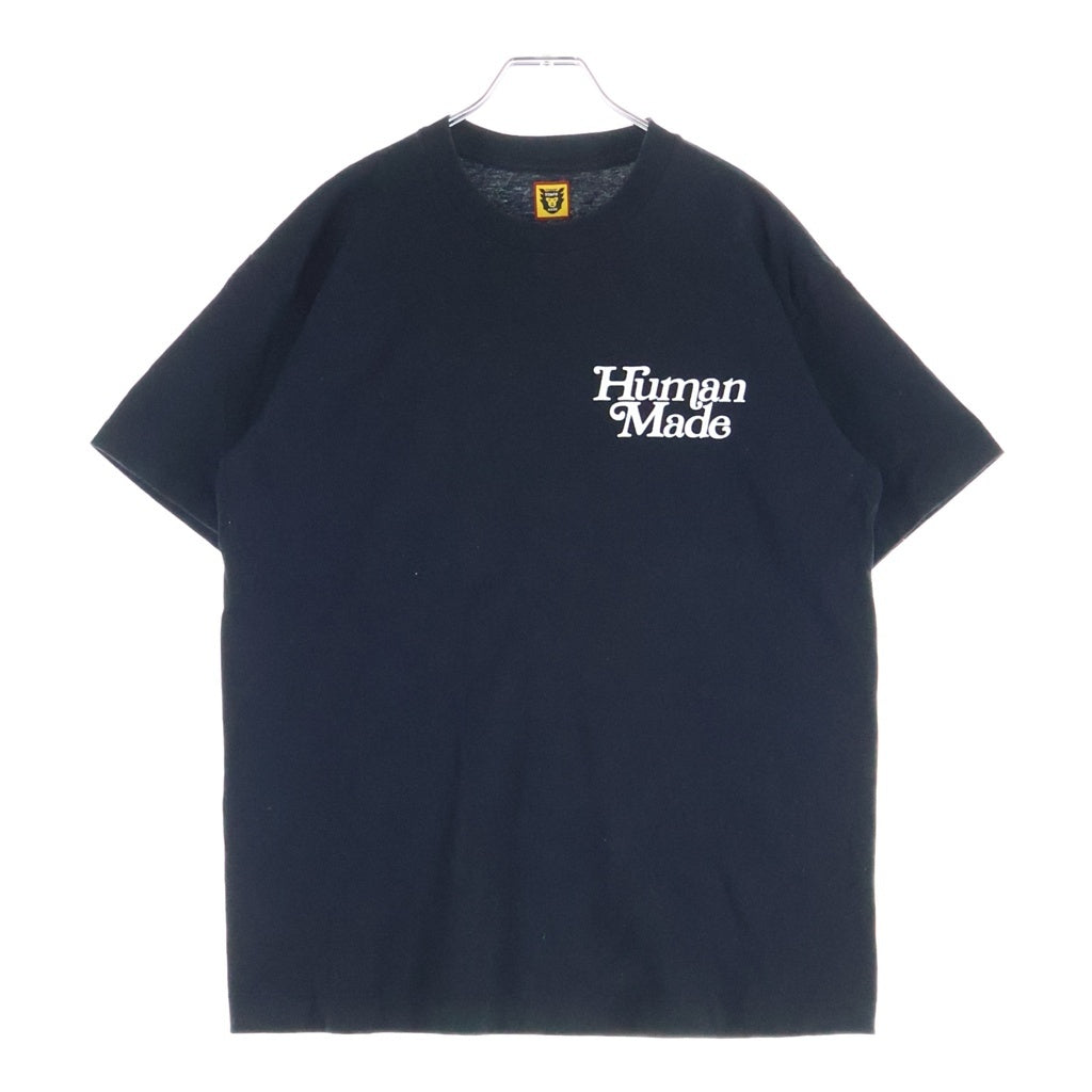 HUMAN MADE(ヒューマンメイド) ×Girls Don't Cry ガールズドントクライ ロゴプリント クルーネック半袖Tシャツ ショートスリーブカットソー ブラック