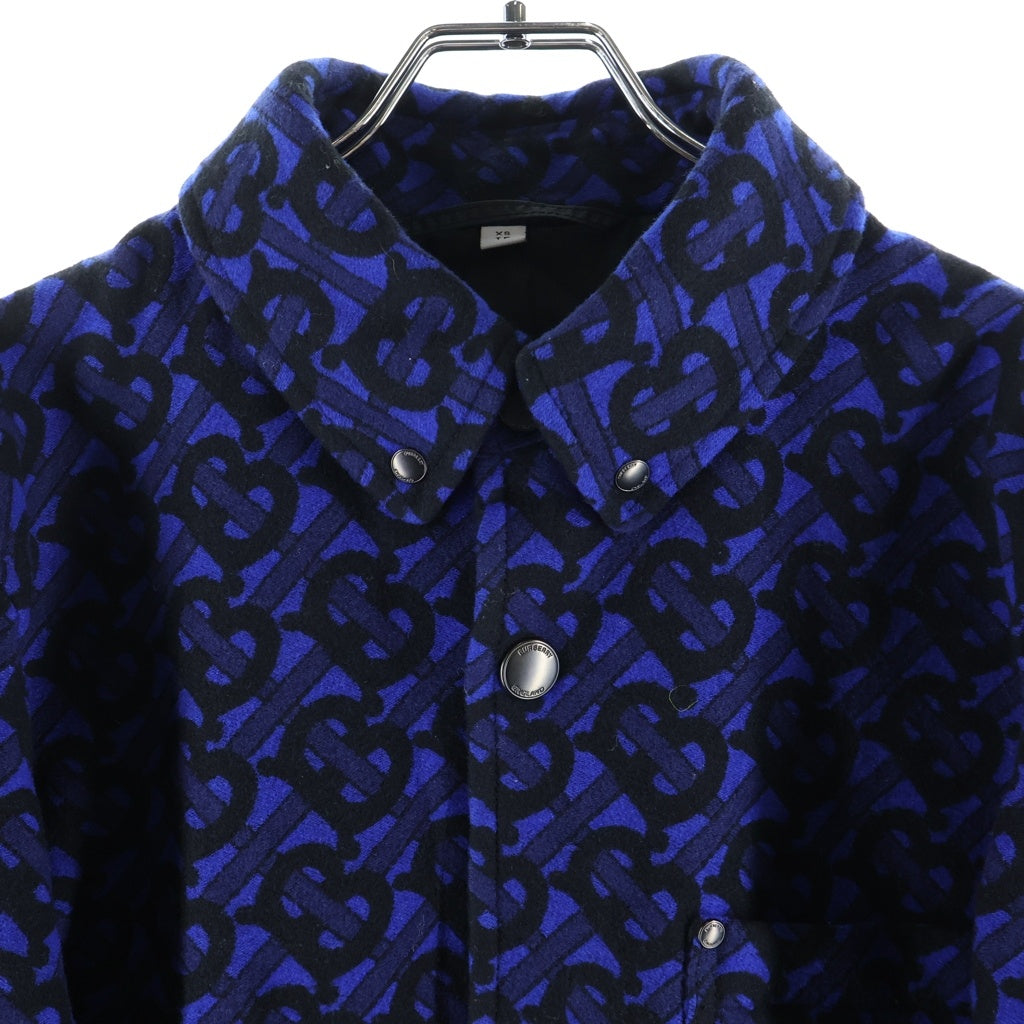 BURBERRY(バーバリー) TBモノグラム ウールジャケット スナップボタン キルティング ブルー 8048700 72B