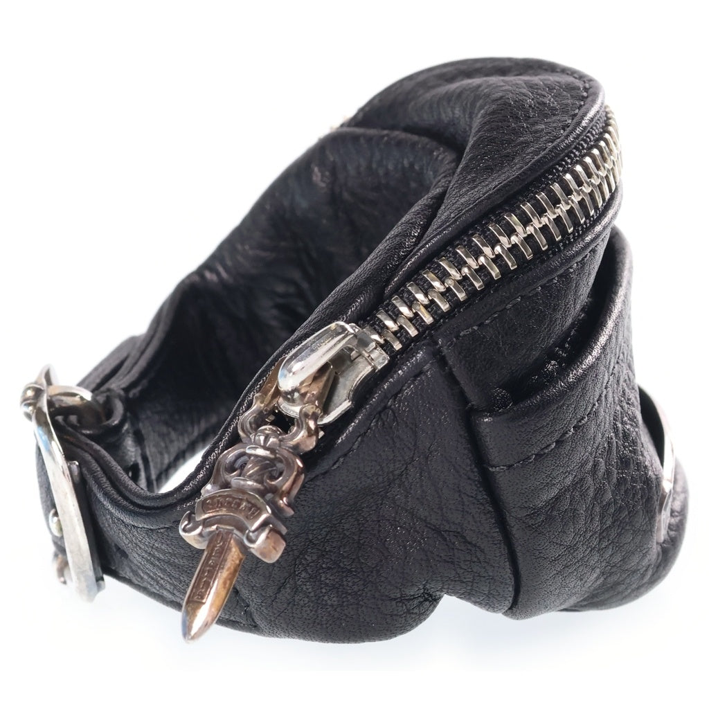 CHROME HEARTS(クロムハーツ) WRISTHER SNAT PACK スナットパックウォレット レザーブレスレット ブラック