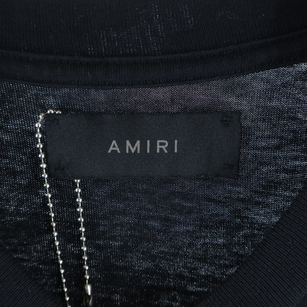 AMIRI(アミリ) 24AW Shotgun Embroidered Logo Crewneck T-Shirt MA ロゴ ショットガン クルーネック半袖Tシャツ ショートスリーブカットソー ブラック AMJYTE1059