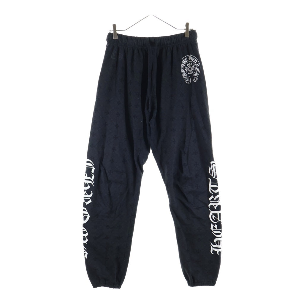 CHROME HEARTS(クロムハーツ) Graveyard Cemetery Cross グレイブヤード セメタリークロス ホースシュー CHプラス総柄 スウェットパンツ ブラック