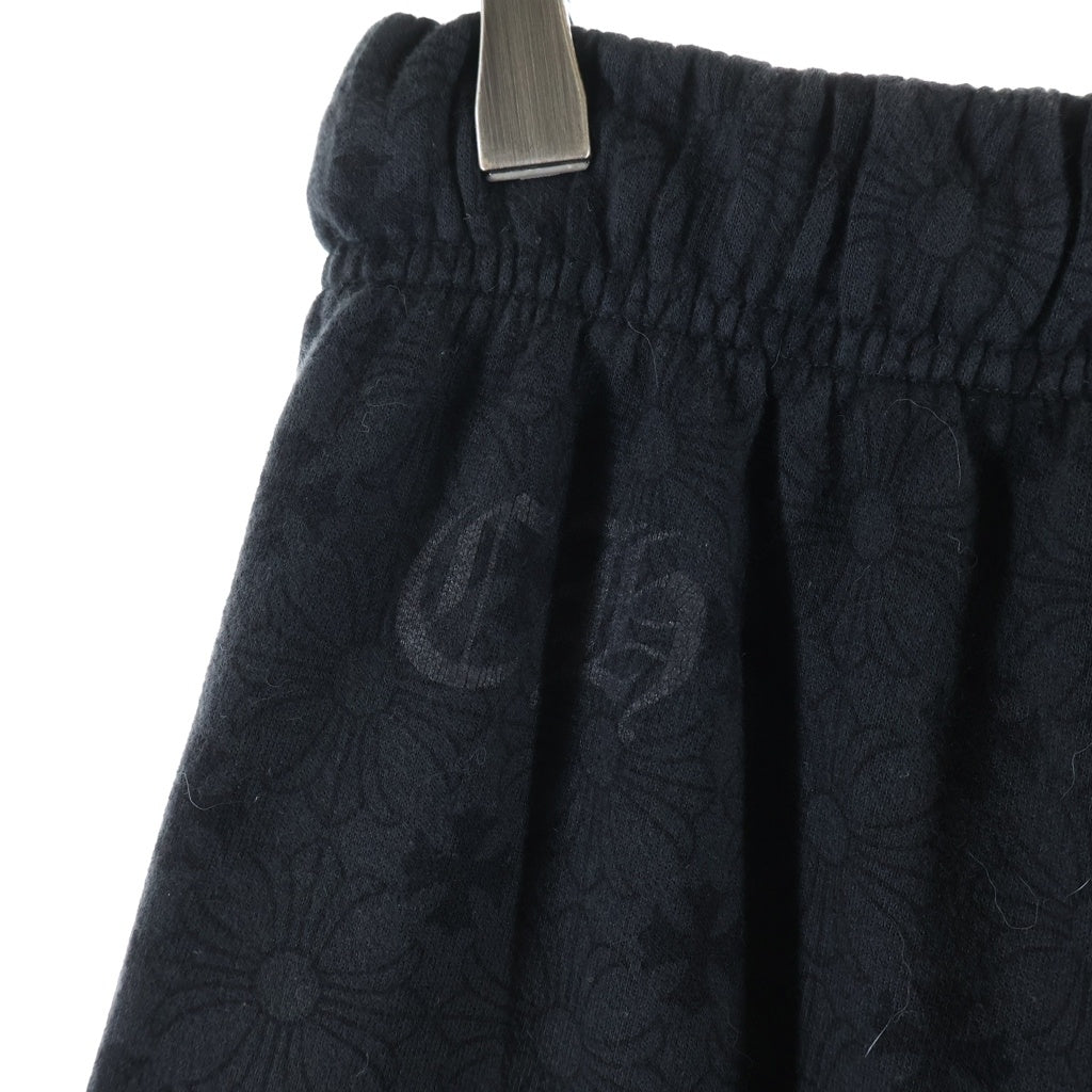 CHROME HEARTS(クロムハーツ) Graveyard Cemetery Cross グレイブヤード セメタリークロス ホースシュー CHプラス総柄 スウェットパンツ ブラック