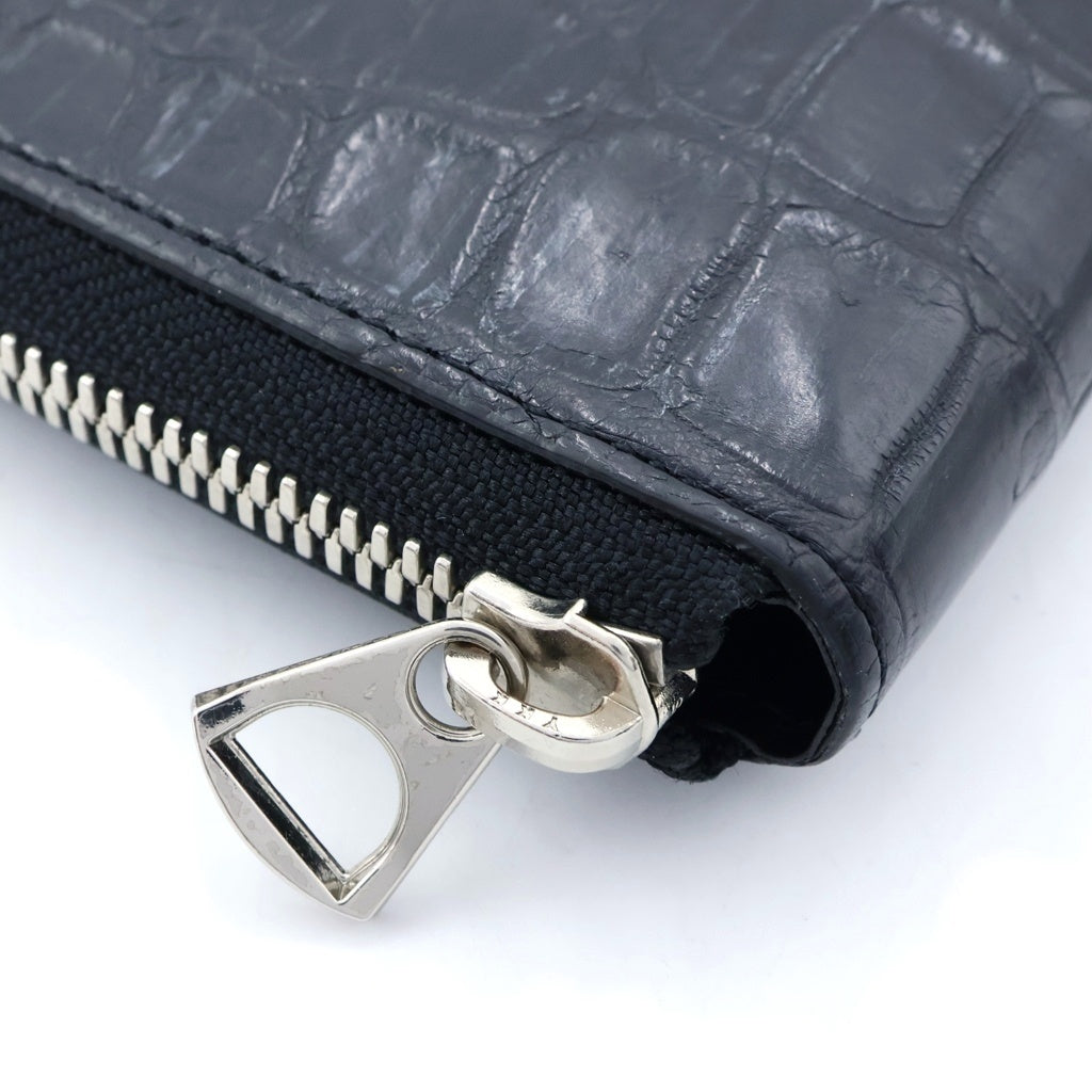 NO BRAND(ノーブランド) ITTI イッチ CRISTY SMART MID WLT.5 / BRIDLE CROCO クリスティスマートミッドウォレット クロコ ラウンドジップ 財布 ブラック ITTI-WLT-006.5-BRCRC レディース