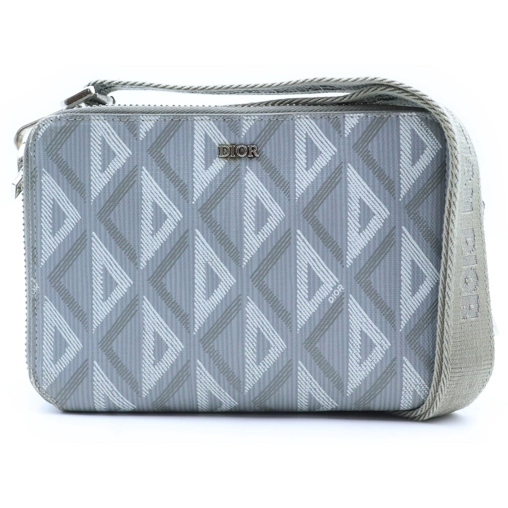 DIOR(ディオール) CDダイヤモンド PVC レザー 総柄 スクエア ショルダーバッグ グレー 14-BO-0233 レディース