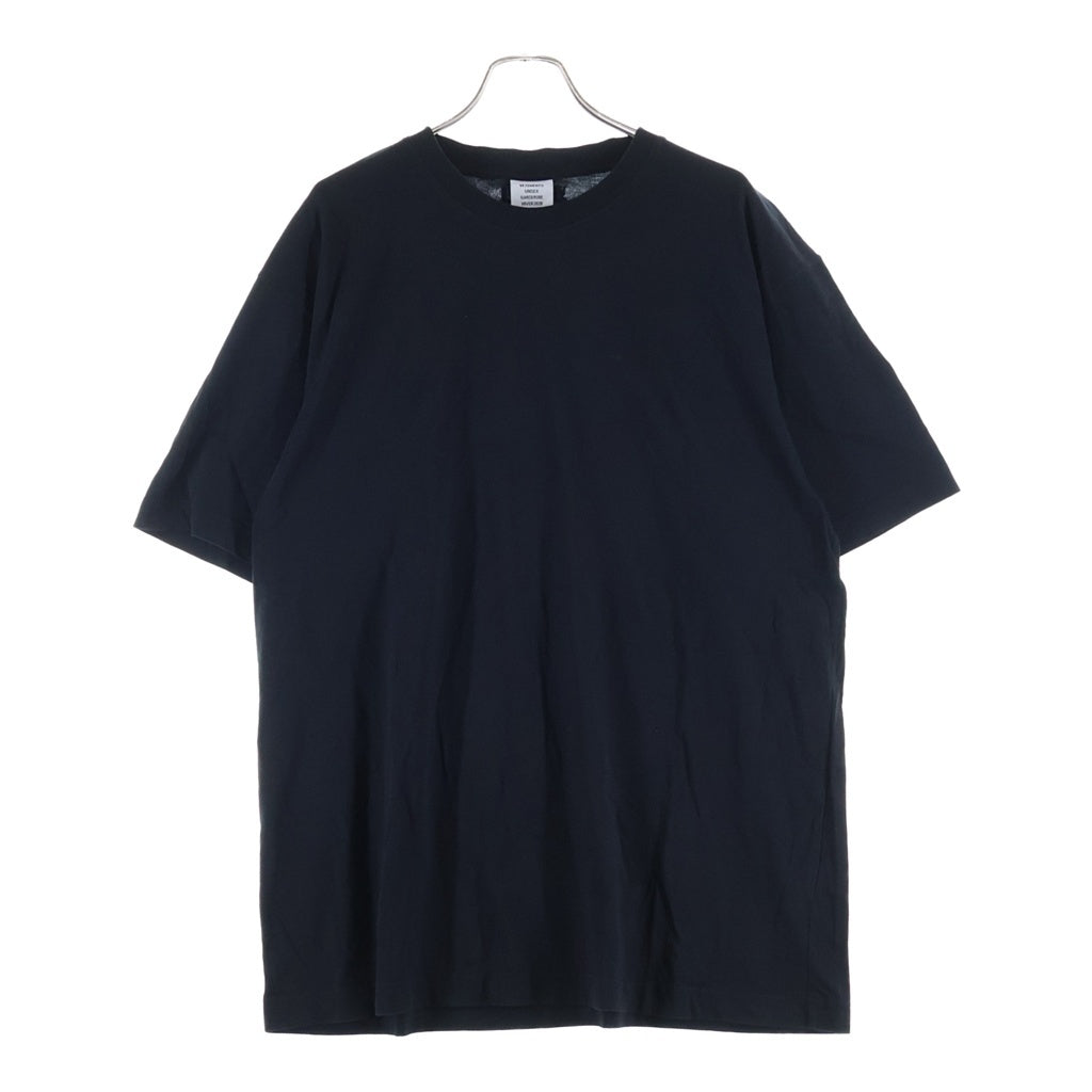 VETEMENTS(ヴェトモン) 20SS バックネック刺繍ロゴ クルーネック半袖Tシャツ ショートスリーブカットソー ブラック UAH20TR602