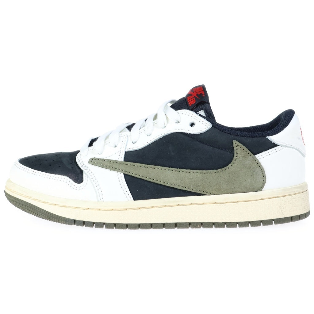 NIKE(ナイキ) ×TRAVIS SCOTT WMNS AIR JORDAN 1 LOW OG トラヴィススコット ウィメンズ エアジョーダン1 ローカットスニーカー オリーブ US6.5/23.5 DZ4137-106 レディース