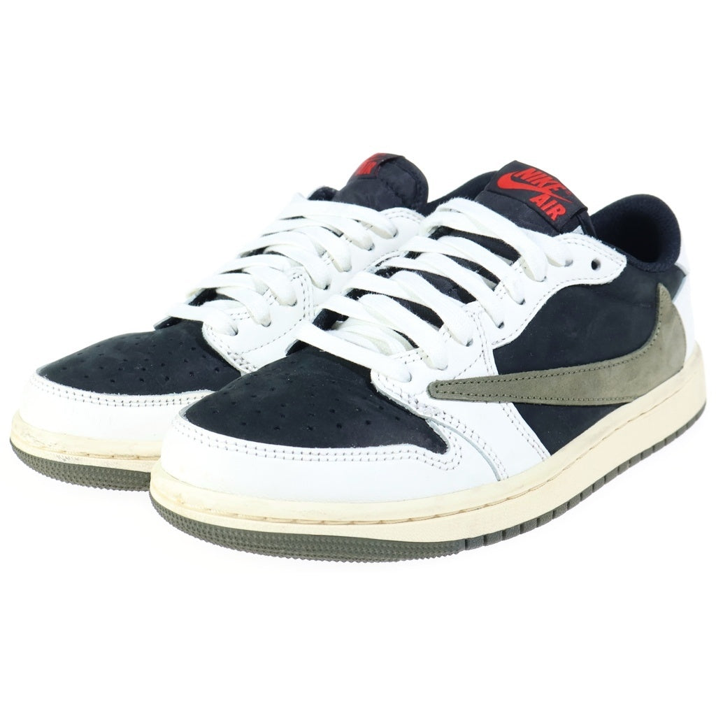 NIKE(ナイキ) ×TRAVIS SCOTT WMNS AIR JORDAN 1 LOW OG トラヴィススコット ウィメンズ エアジョーダン1 ローカットスニーカー オリーブ US6.5/23.5 DZ4137-106 レディース