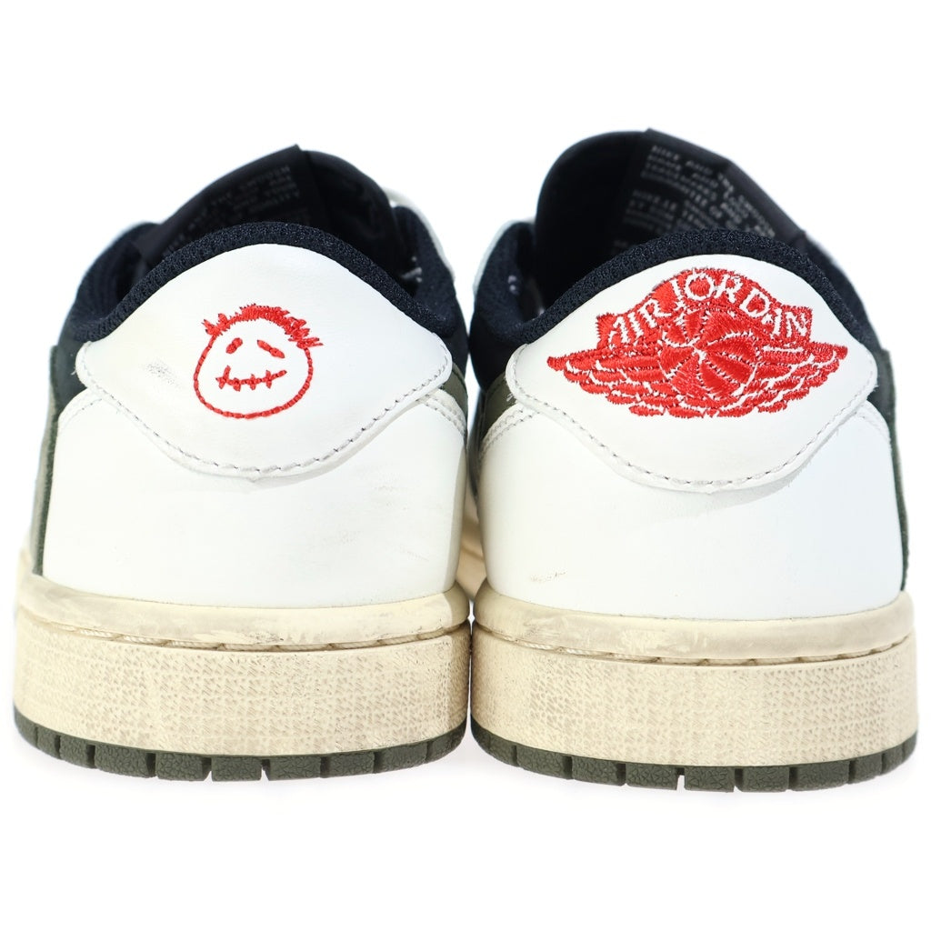 NIKE(ナイキ) ×TRAVIS SCOTT WMNS AIR JORDAN 1 LOW OG トラヴィススコット ウィメンズ エアジョーダン1 ローカットスニーカー オリーブ US6.5/23.5 DZ4137-106 レディース
