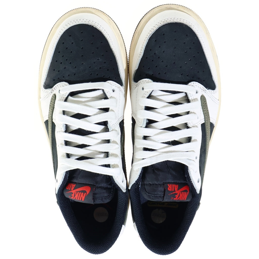 NIKE(ナイキ) ×TRAVIS SCOTT WMNS AIR JORDAN 1 LOW OG トラヴィススコット ウィメンズ エアジョーダン1 ローカットスニーカー オリーブ US6.5/23.5 DZ4137-106 レディース