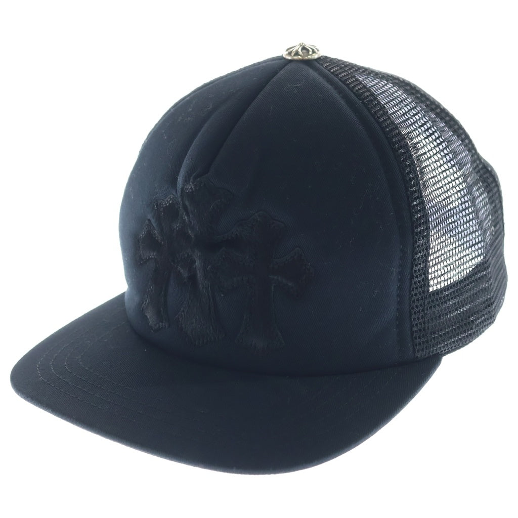 CHROME HEARTS(クロムハーツ) TRUCKER CAP トラッカーキャップ クロスパッチ ハラコ ブラック