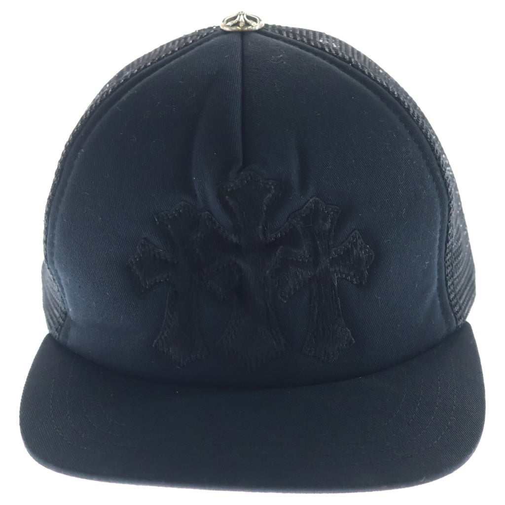 CHROME HEARTS(クロムハーツ) TRUCKER CAP トラッカーキャップ クロスパッチ ハラコ ブラック