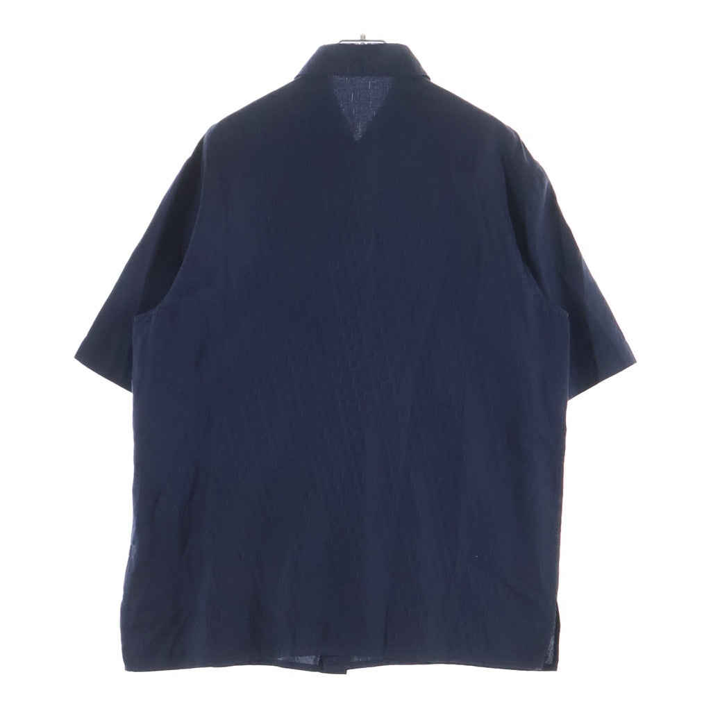 DIOR(ディオール) オブリーク総柄 シルク混 半袖シャツ ネイビー 193C545A5231