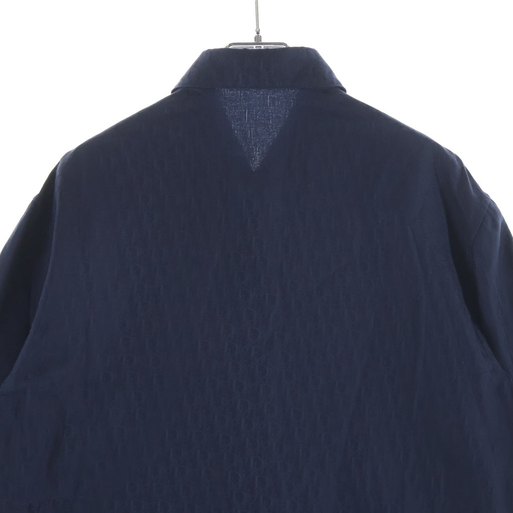 DIOR(ディオール) オブリーク総柄 シルク混 半袖シャツ ネイビー 193C545A5231