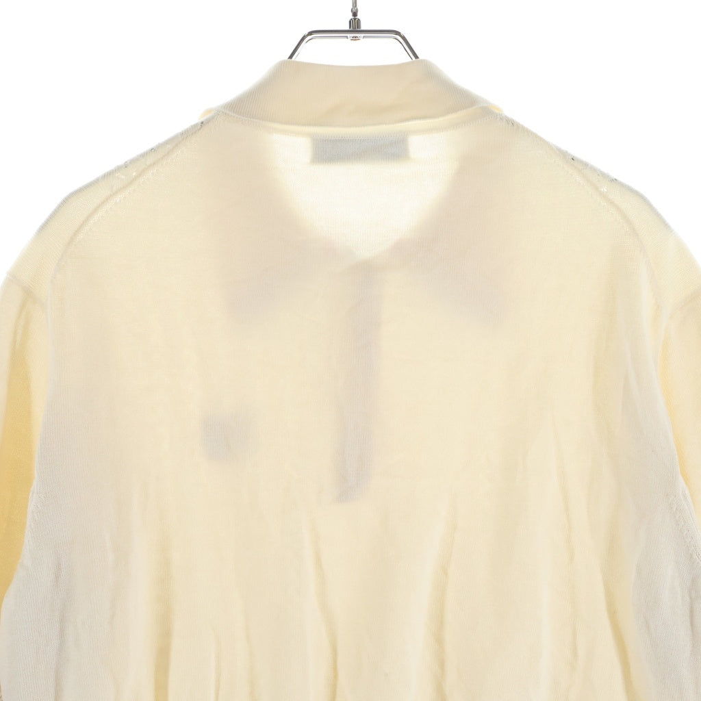 miumiu(ミュウミュウ) ロゴワッペン ケーブルニット半袖シャツ アイボリー レディース MML676 110B