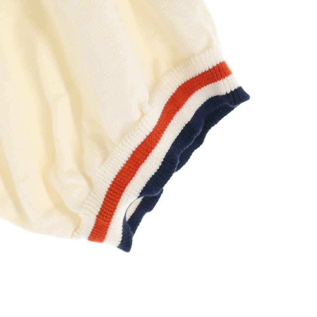 miumiu(ミュウミュウ) ロゴワッペン ケーブルニット半袖シャツ アイボリー レディース MML676 110B